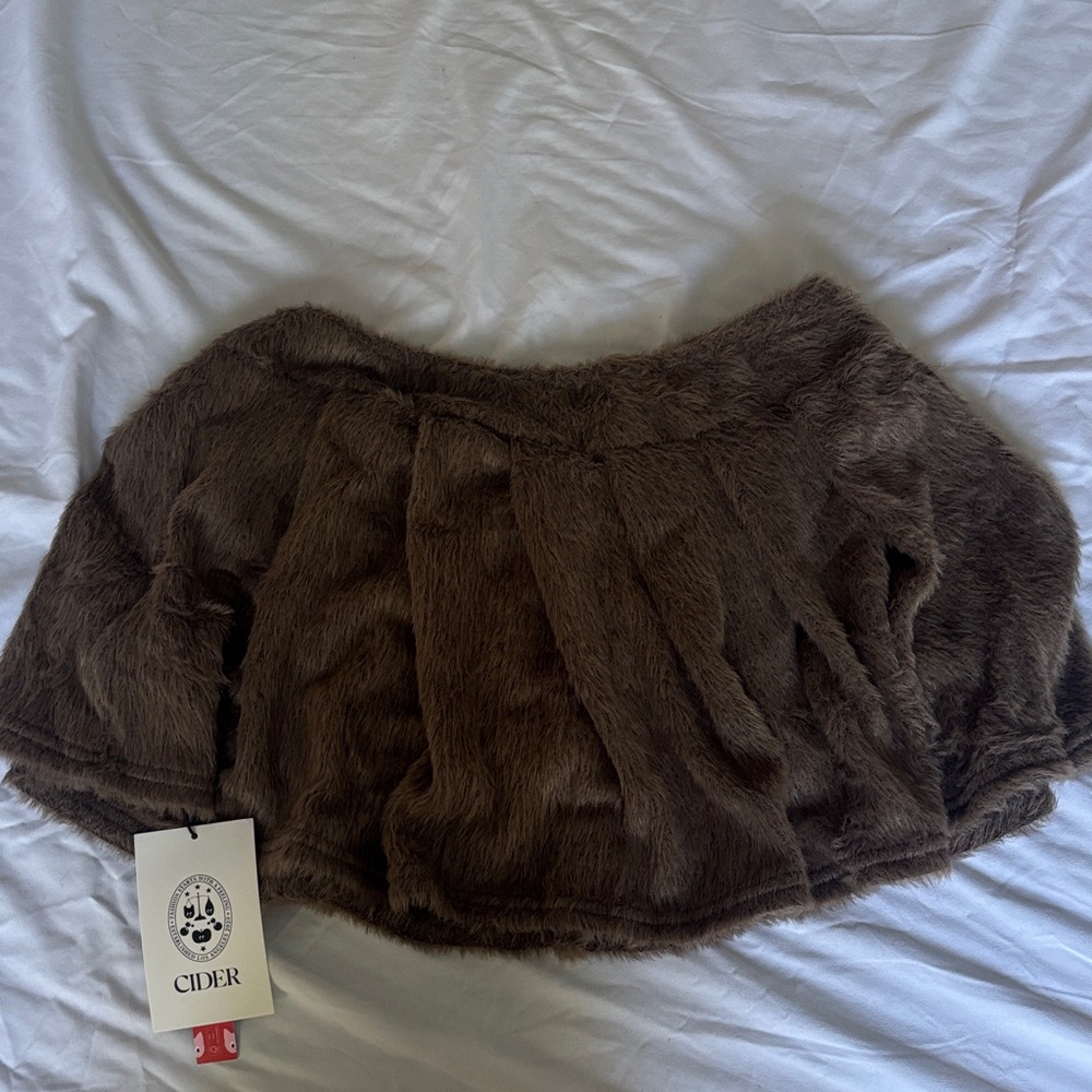 Cider Chocolate Faux Fur Skirt